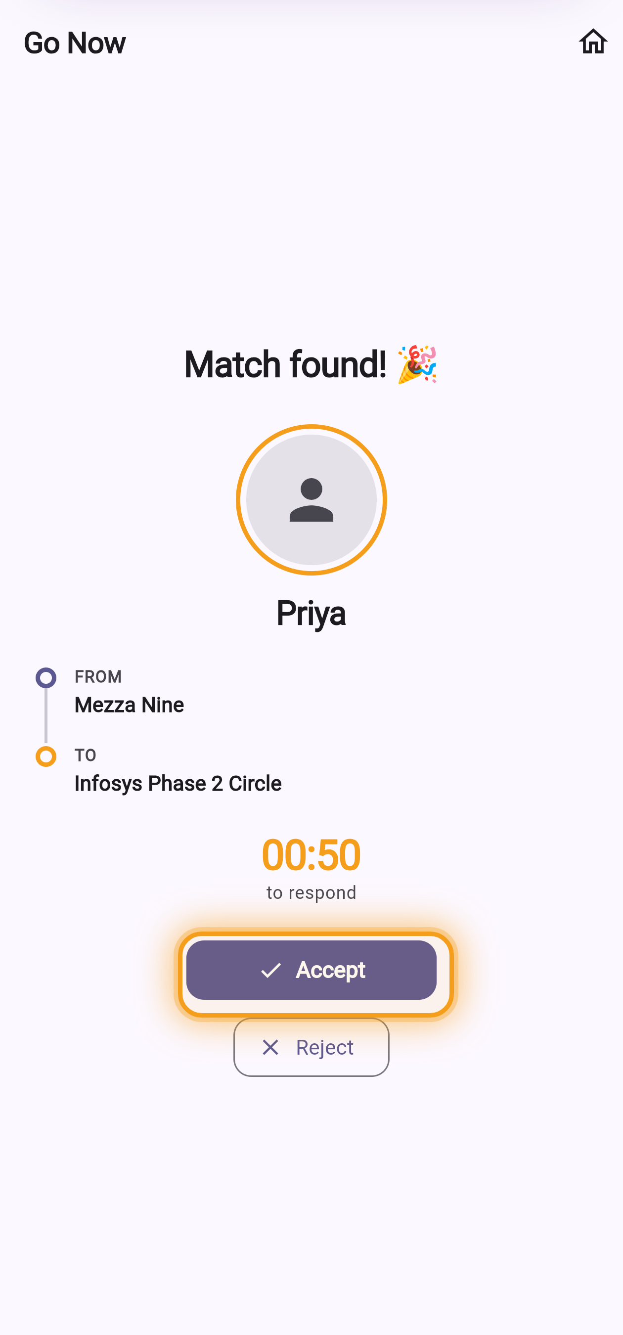 Biker's phone showing the match with a passenger